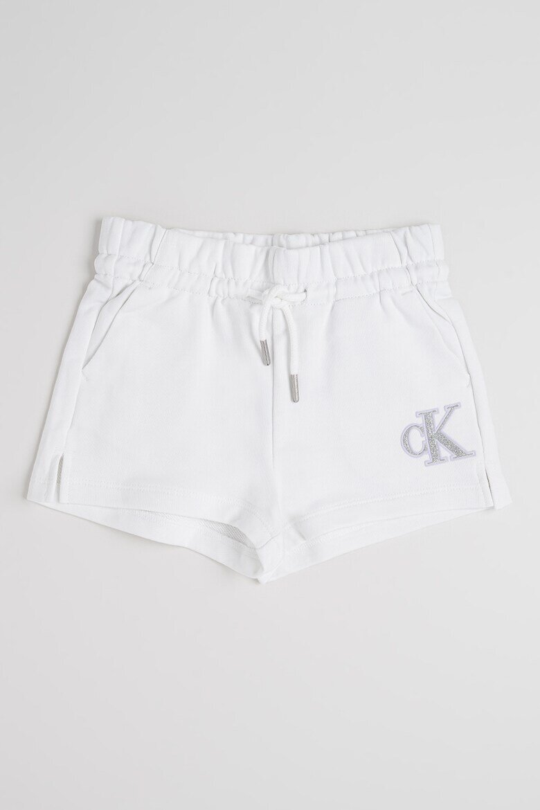 CALVIN KLEIN Къс панталон с лого Бял