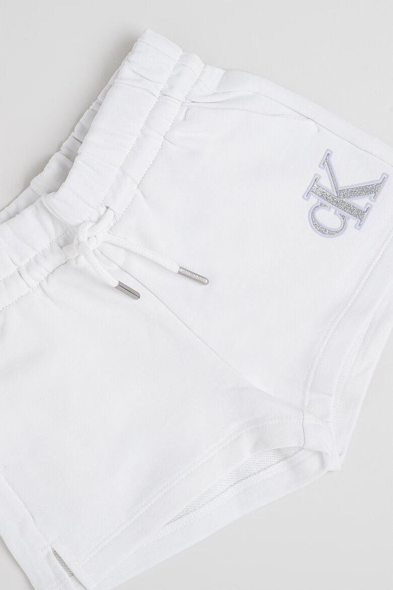 CALVIN KLEIN Къс панталон с лого Бял