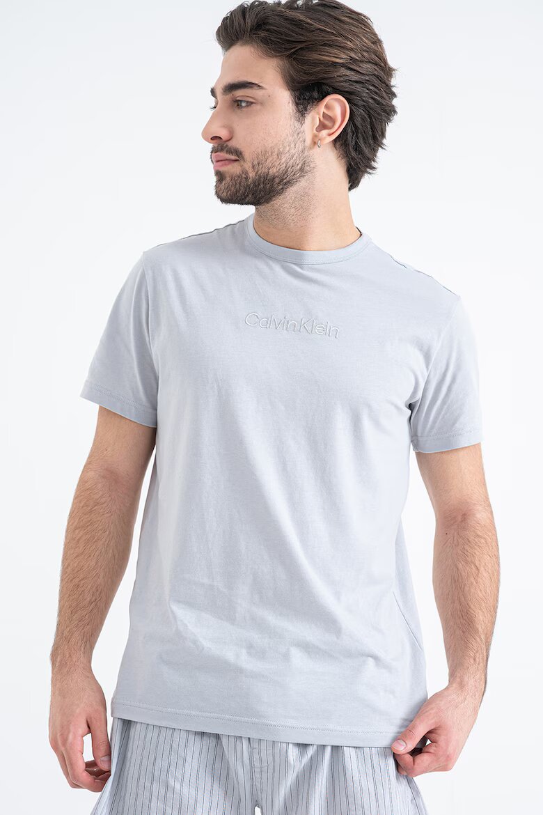 CALVIN KLEIN Къса памучна пижама Сив