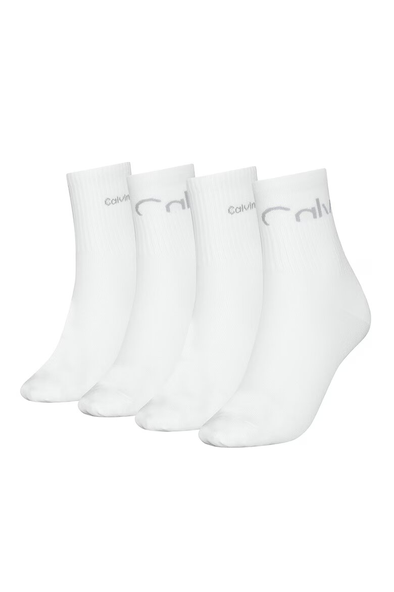 CALVIN KLEIN Къси чорапи - 4 чифта Бял