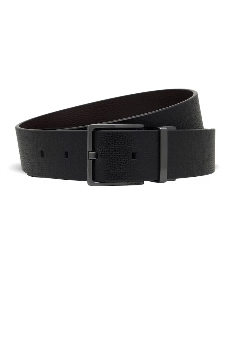CALVIN KLEIN Колан K50K510072 - Двустранен - Кожен - Тъмнокафяв/Черен