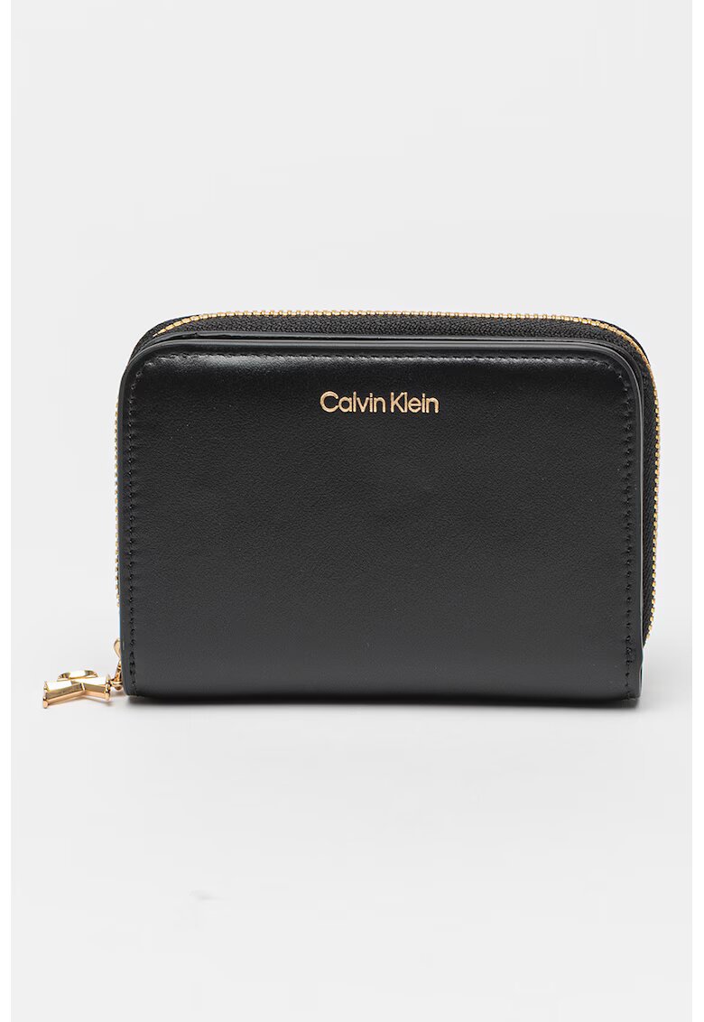 CALVIN KLEIN Кожен портфейл с метално лого