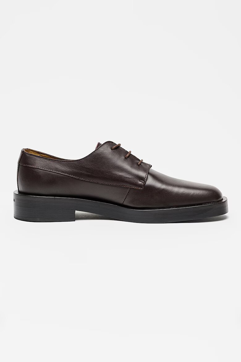 CALVIN KLEIN Кожени обувки Derby Коняк кафяв
