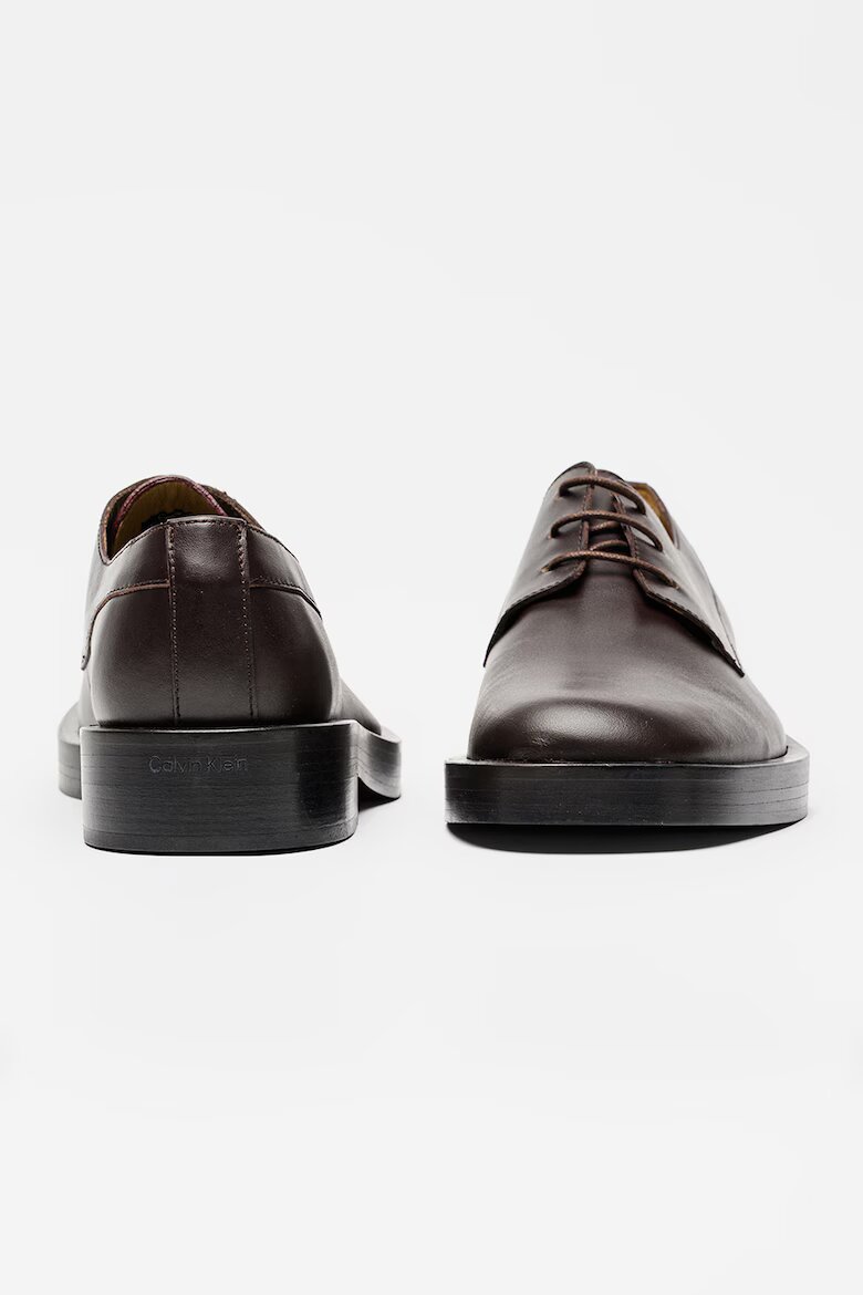 CALVIN KLEIN Кожени обувки Derby Коняк кафяв