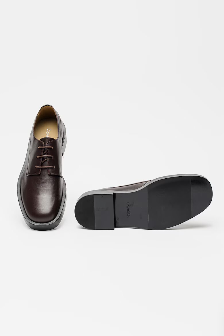 CALVIN KLEIN Кожени обувки Derby Коняк кафяв