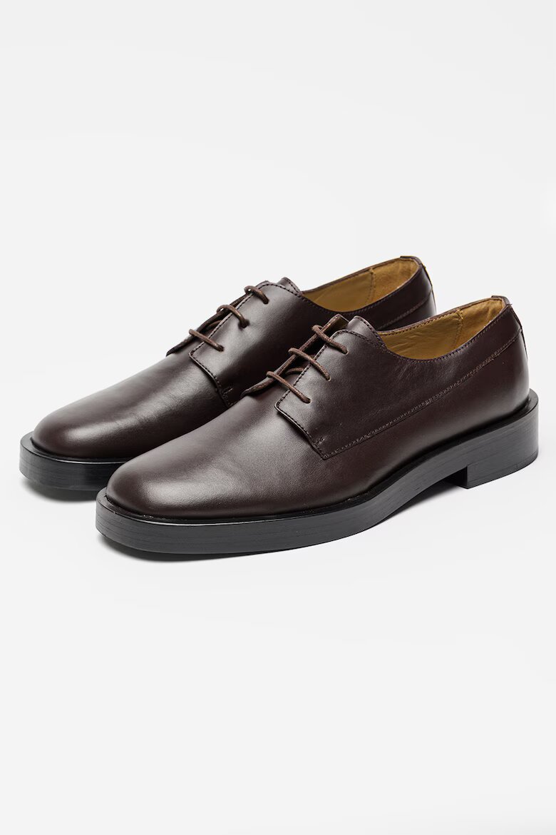 CALVIN KLEIN Кожени обувки Derby Коняк кафяв