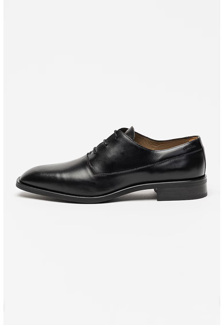 CALVIN KLEIN Кожени обувки Oxford с остър връх - Черен