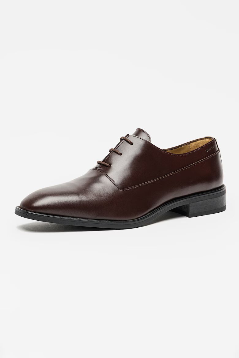 CALVIN KLEIN Кожени обувки Oxford с остър връх Коняк кафяв