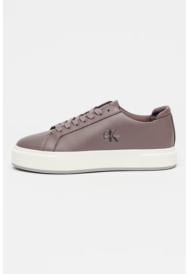 CALVIN KLEIN Кожени спортни обувки - Тъмновиолетов