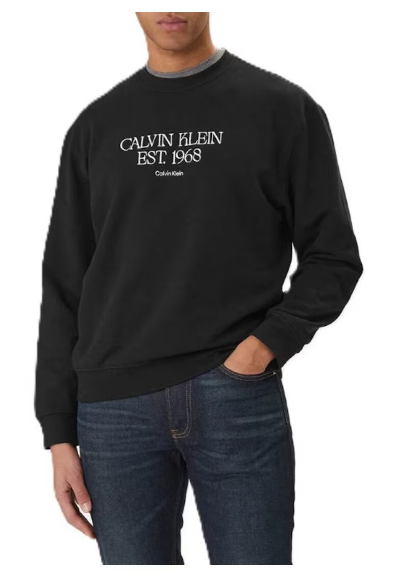 CALVIN KLEIN Мъжка блуза 350TERRY 1968 NYC GRAPHIC CN - Памук - Черна