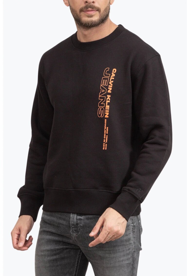 CALVIN KLEIN Мъжка поларена блуза с лого щампа и Regular Fit кройка - -