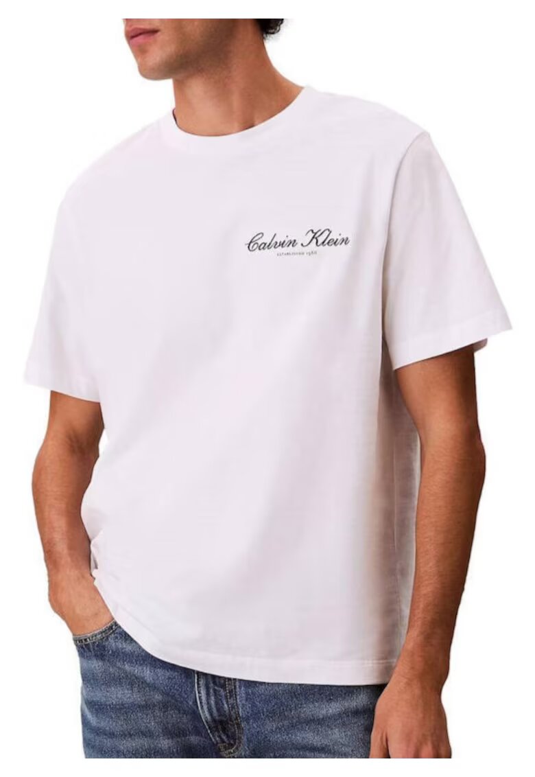 CALVIN KLEIN Мъжка тениска 20S MARCH GRAPHIC SEASONAL FASHI - Памук - Бяла