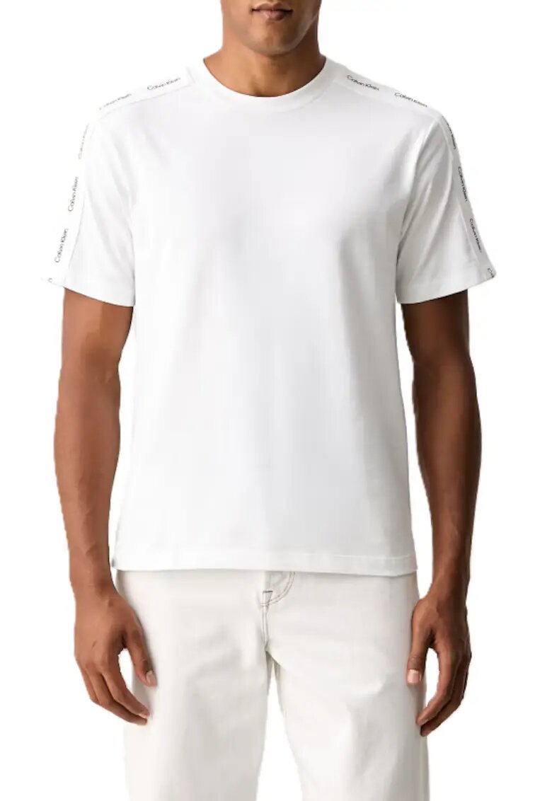 CALVIN KLEIN Мъжка тениска - Ss 20S Clsc Logo Tape Tee - Памук - Бяла