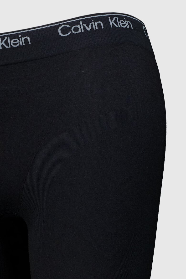 CALVIN KLEIN Оформящ къс панталон с лого Черен