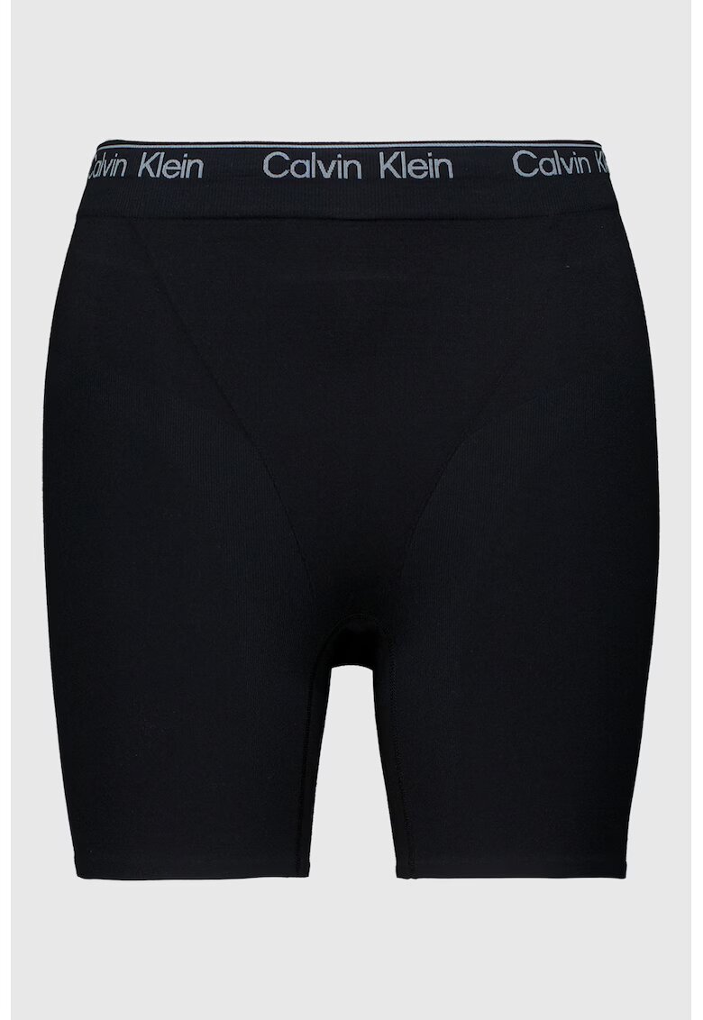 CALVIN KLEIN Оформящ къс панталон с лого - Черен
