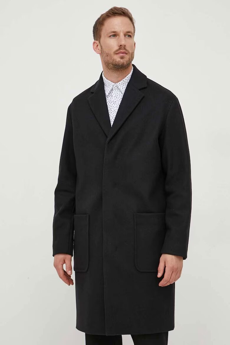 CALVIN KLEIN Палто от вълна K10K111745 Черен