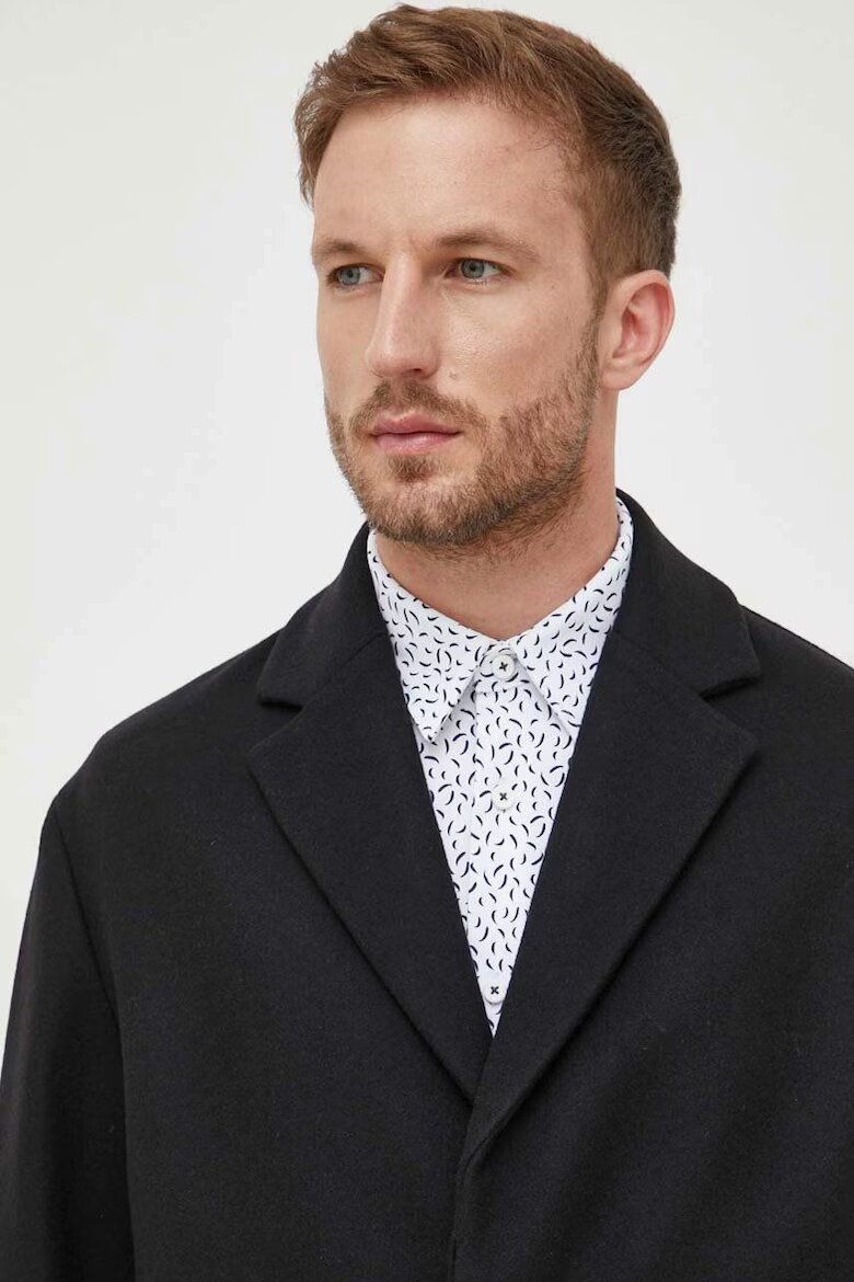 CALVIN KLEIN Палто от вълна K10K111745 Черен
