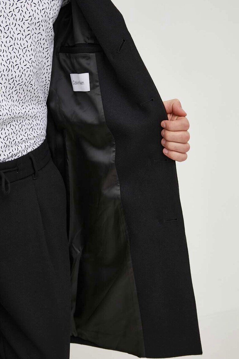 CALVIN KLEIN Палто от вълна K10K111745 Черен