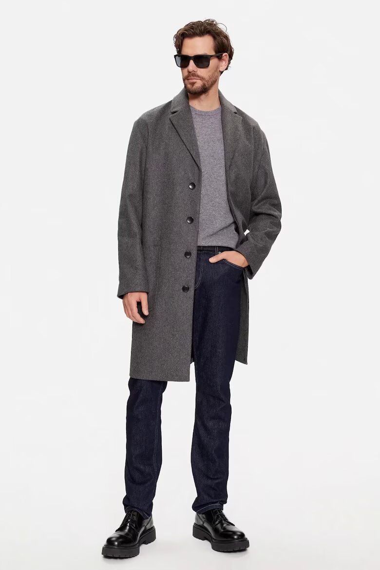 CALVIN KLEIN Палто от вълна K10K111745 Сив