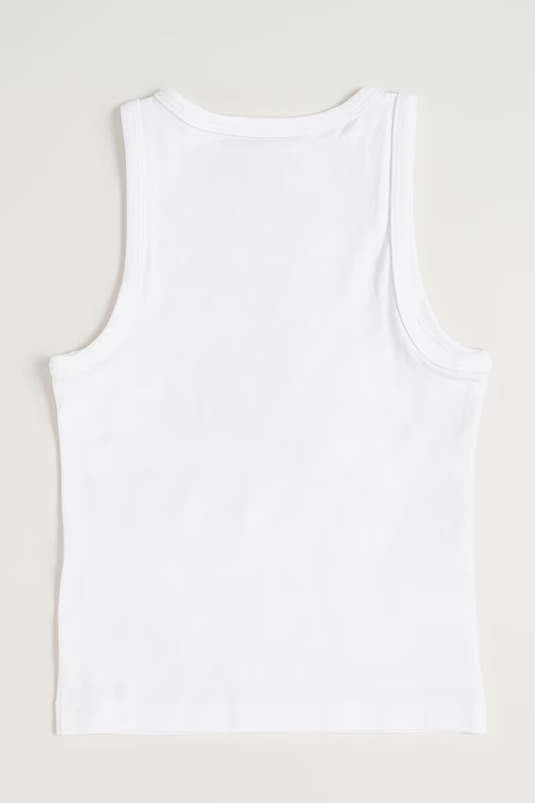 CALVIN KLEIN Памучен топ с лого Бял