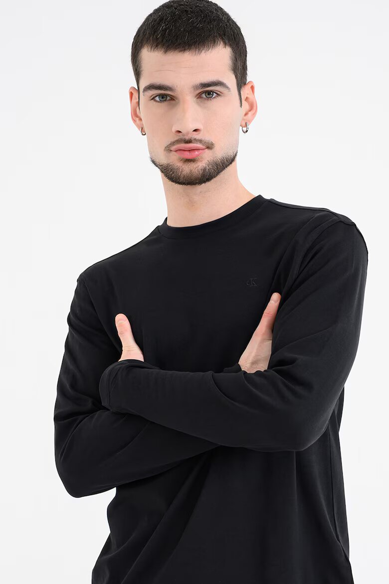 CALVIN KLEIN Памучна блуза Черен