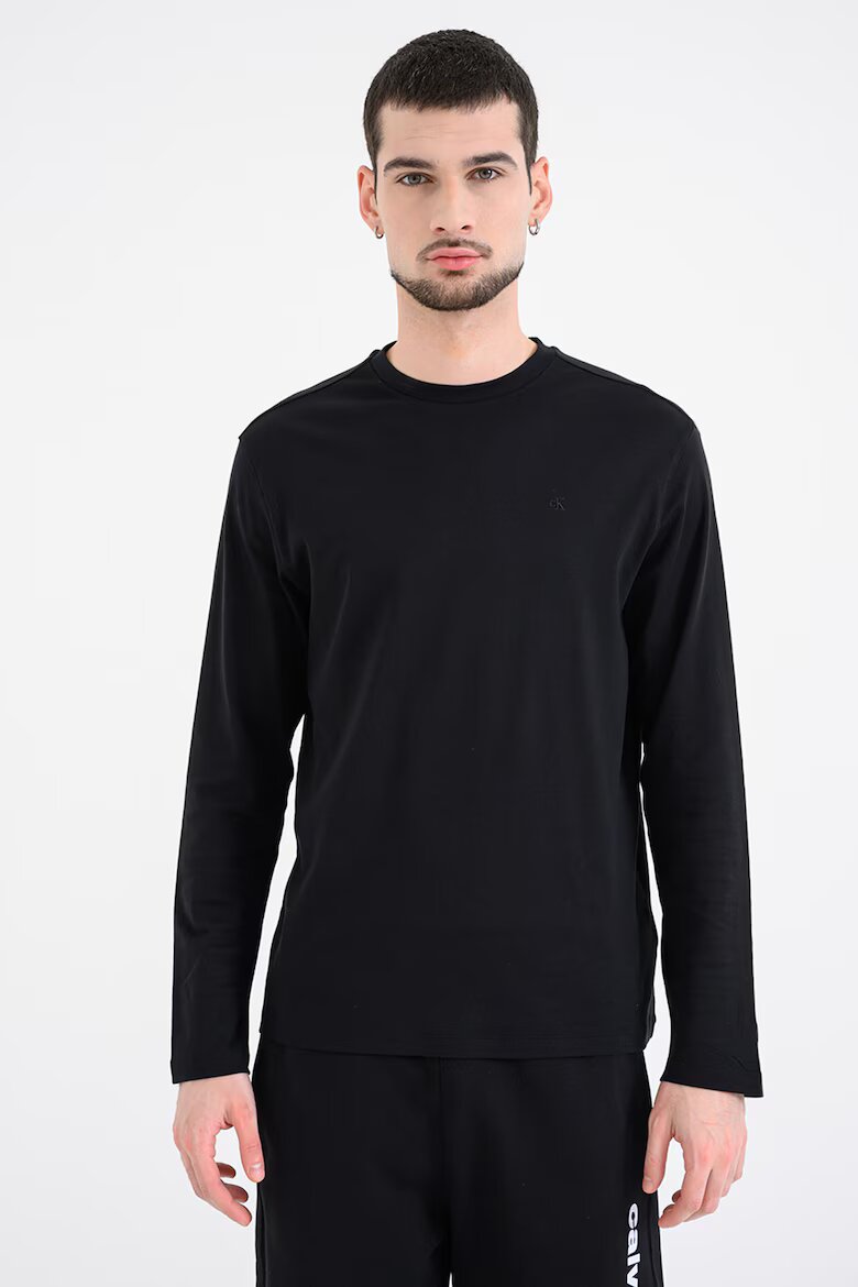 CALVIN KLEIN Памучна блуза Черен