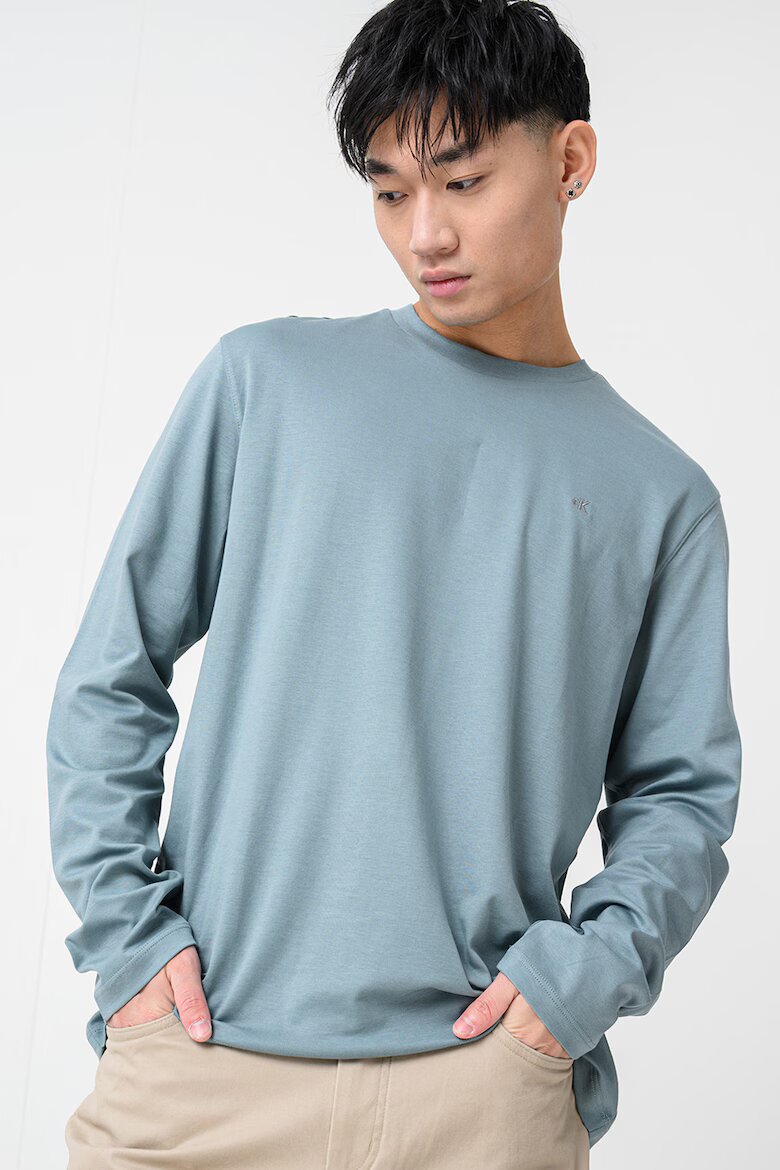 CALVIN KLEIN Памучна блуза Петролно синьо