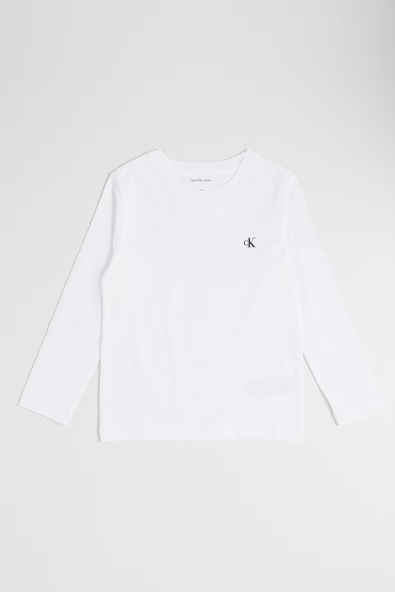 CALVIN KLEIN Памучна блуза с овално деколте - 2 броя Бял/Черен