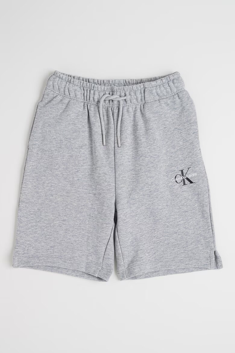 CALVIN KLEIN Памучна риза с малко лого Сив меланж