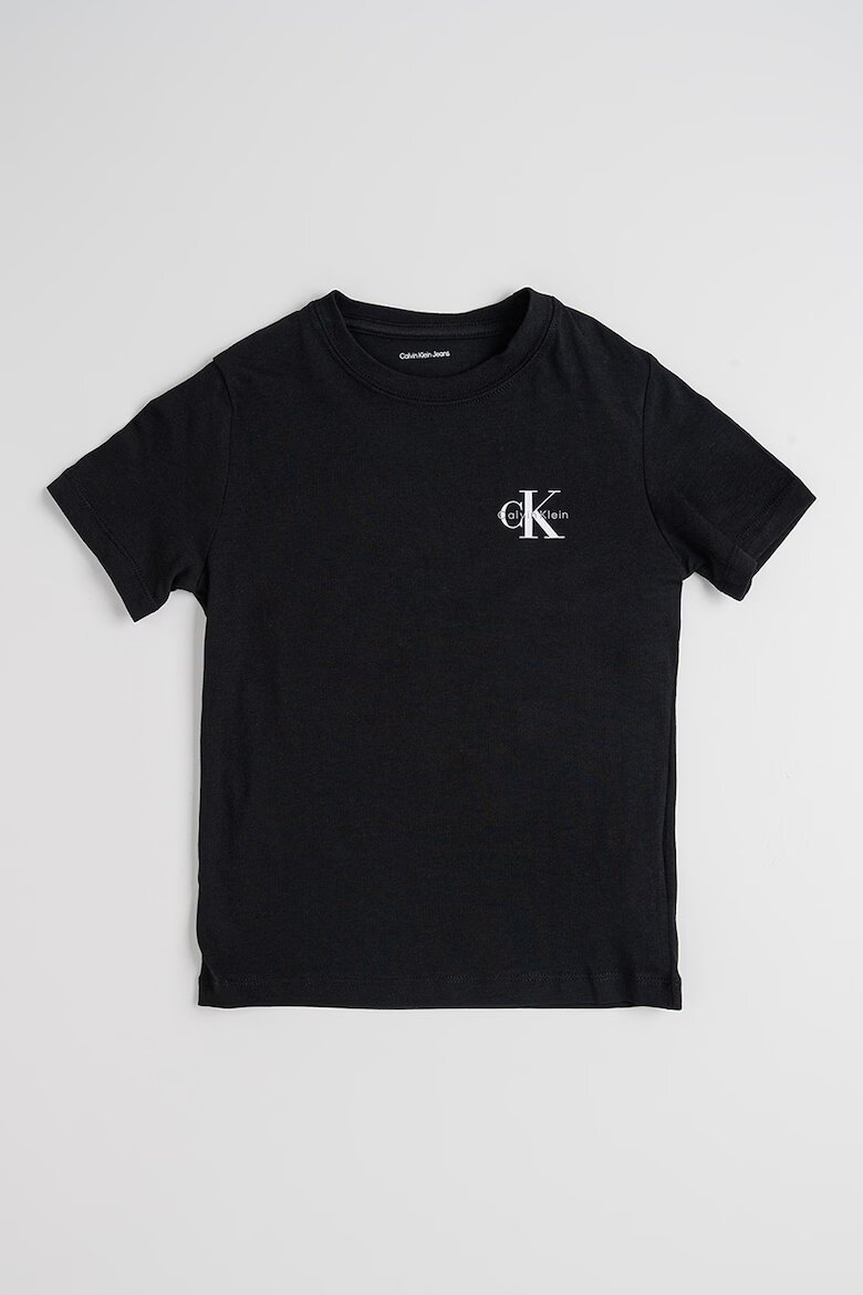 CALVIN KLEIN Памучна тениска с лого Черен