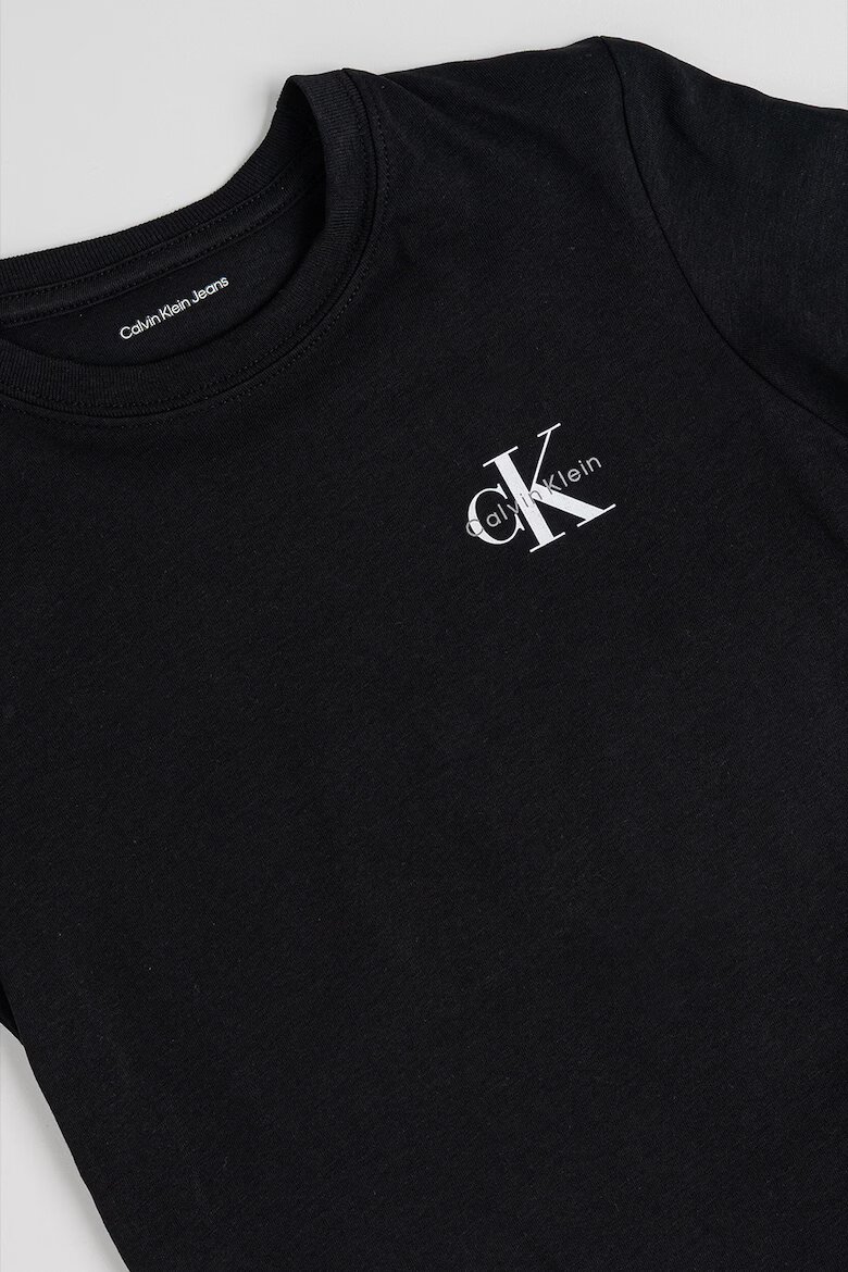 CALVIN KLEIN Памучна тениска с лого Черен