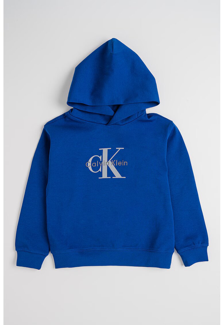 CALVIN KLEIN Памучно худи с лого - Кралско Синьо