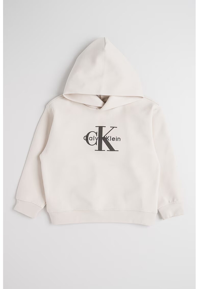 CALVIN KLEIN Памучно худи с лого - Светло бежово