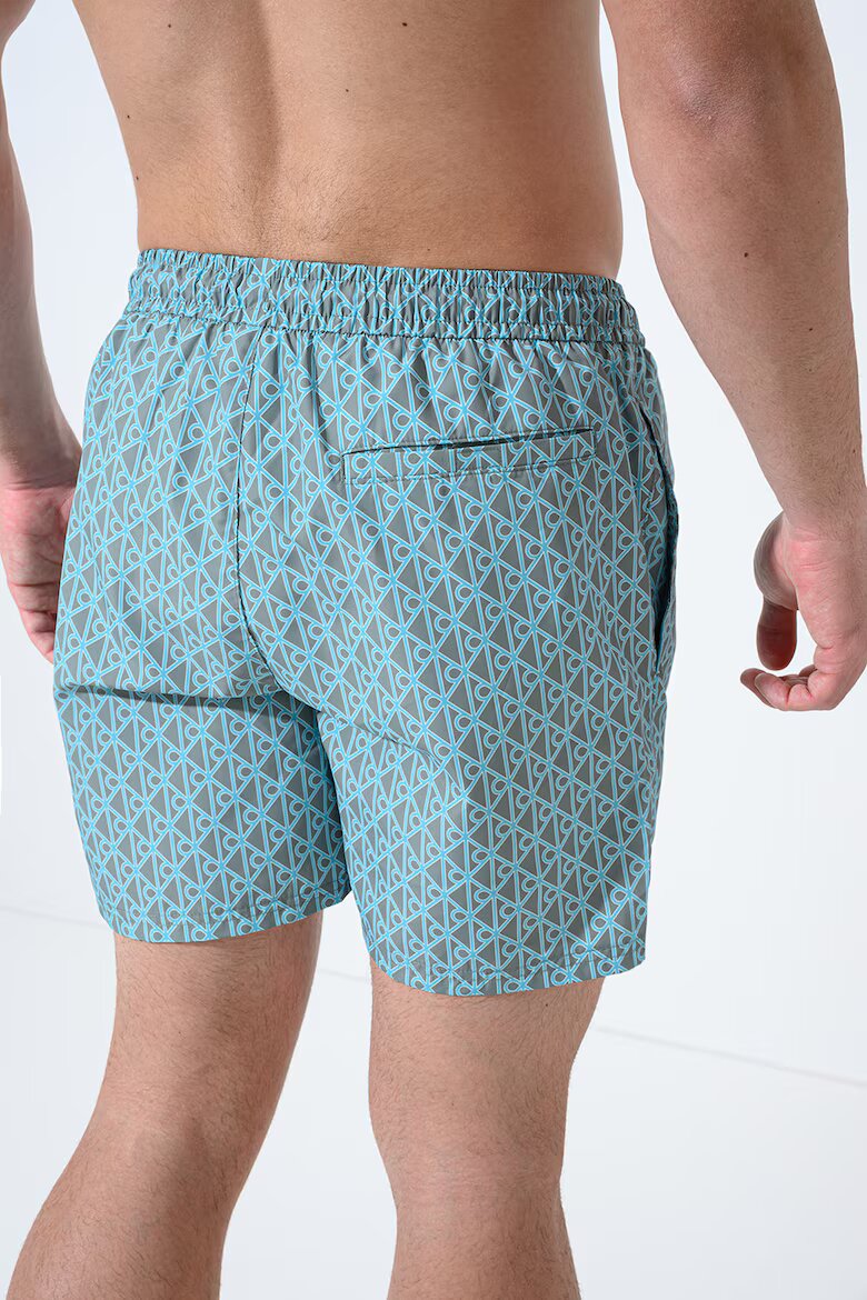 CALVIN KLEIN Плувни шорти с десен Античен тюркоаз/Sage Green