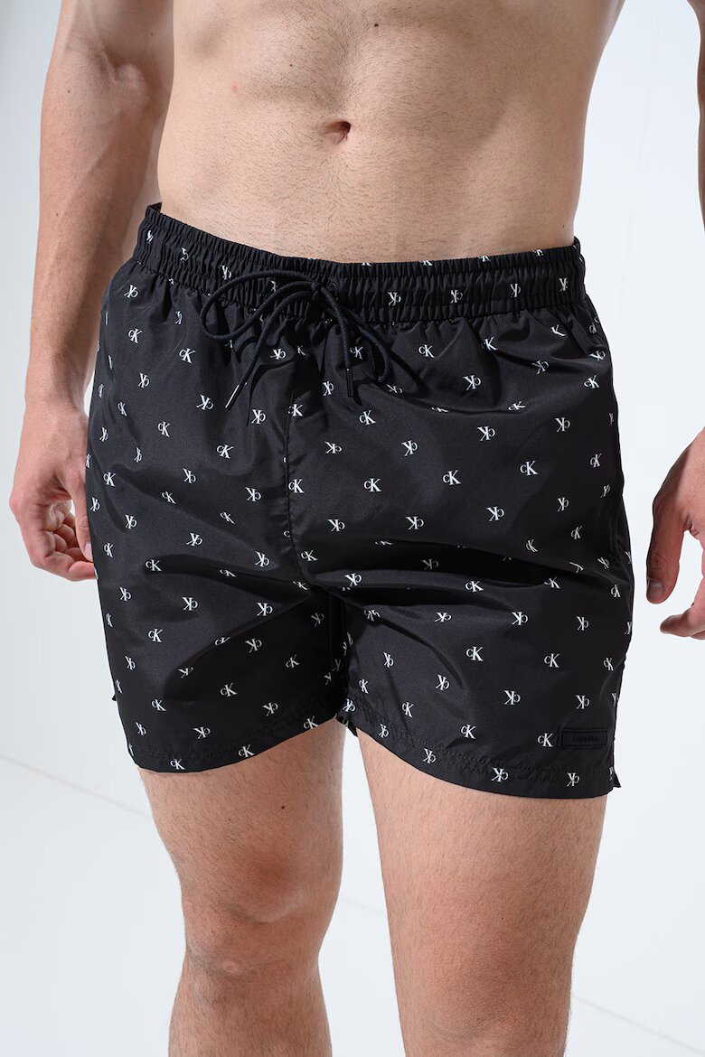 CALVIN KLEIN Плувни шорти с десен Black Onyx