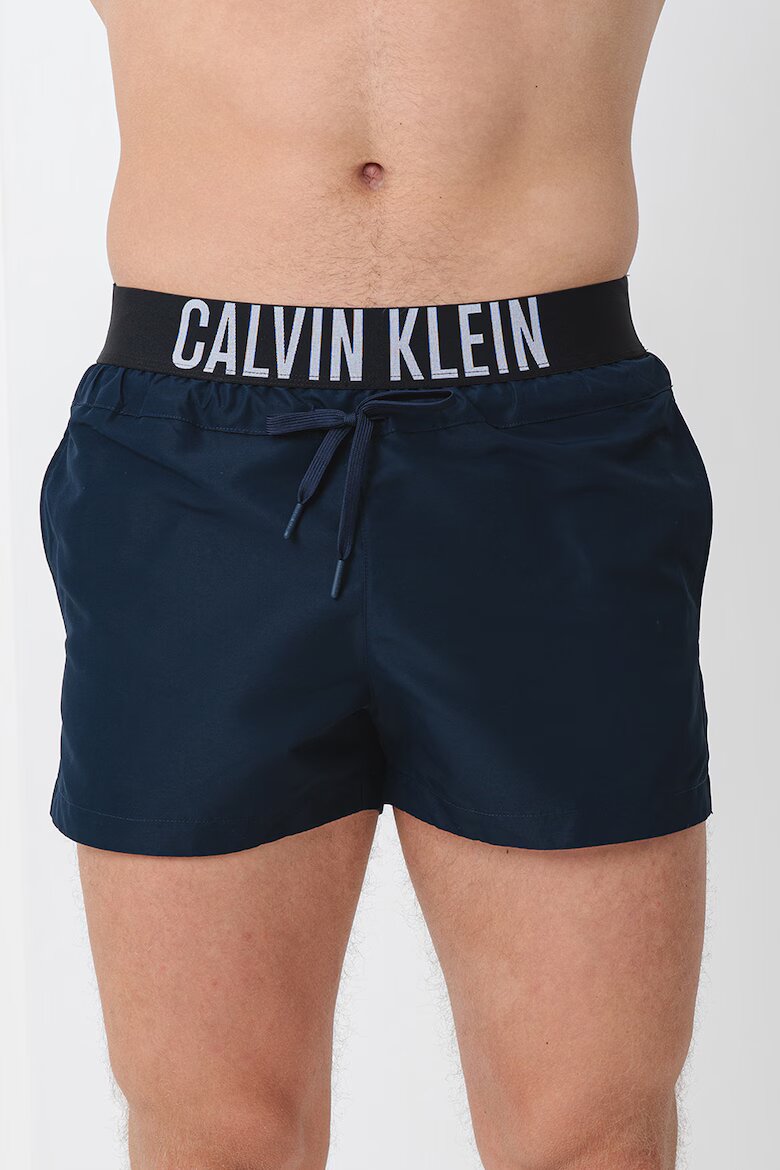 CALVIN KLEIN Плувни шорти с връзки и лого Тъмносин