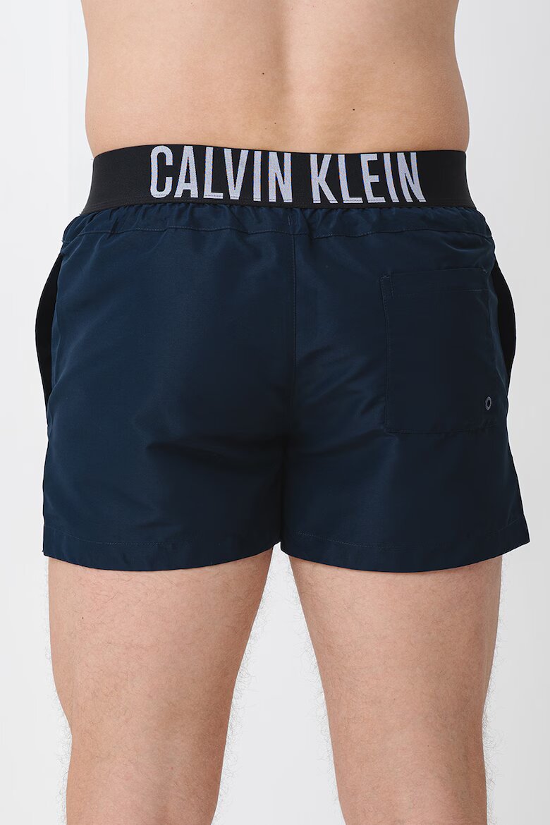 CALVIN KLEIN Плувни шорти с връзки и лого Тъмносин