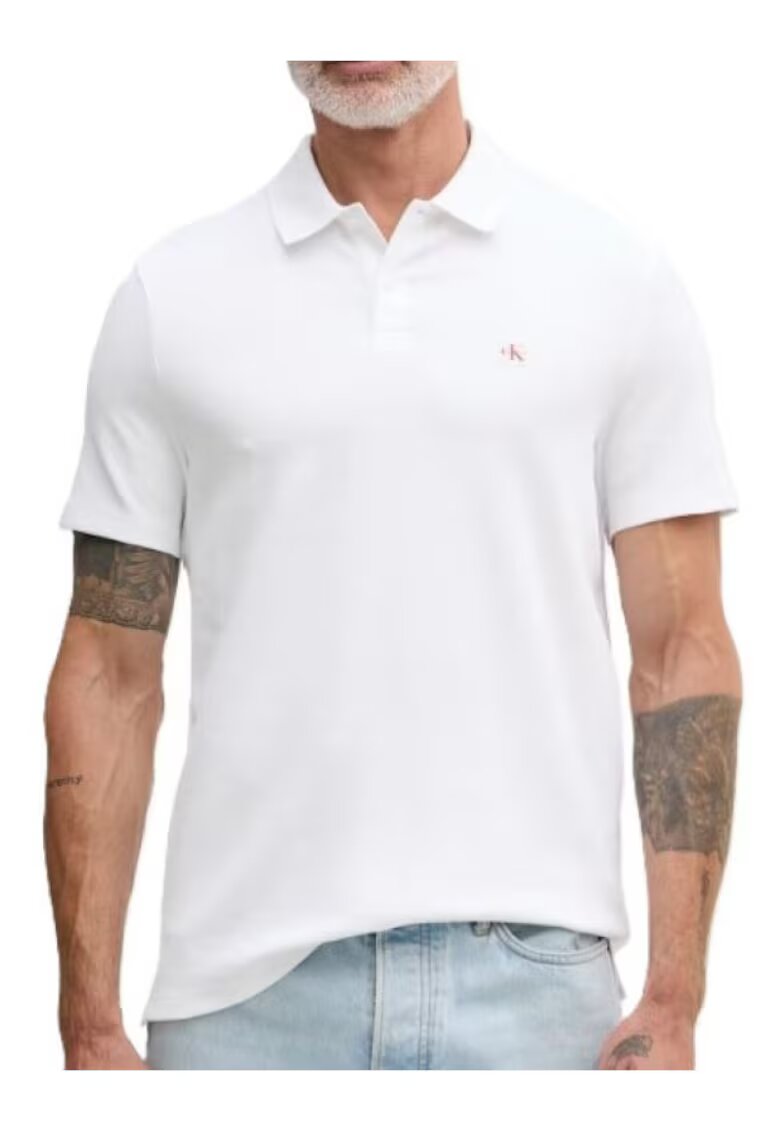 CALVIN KLEIN Поло тениска SS MICRO WAFFLE CLASSIC BADGE PO-LV04RG217G-YAF
