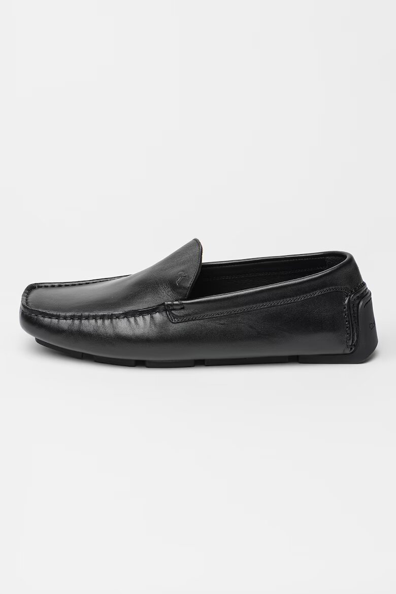 CALVIN KLEIN Равни кожени мокасини Черен