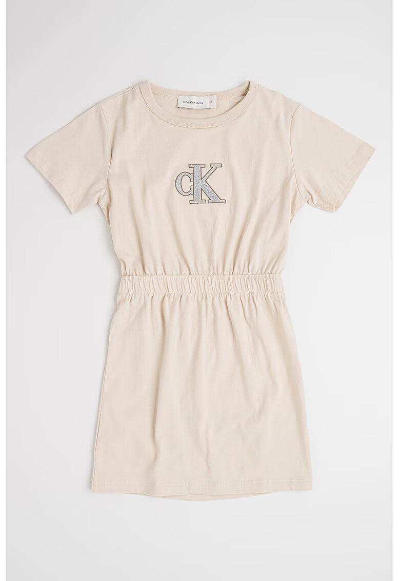 CALVIN KLEIN Разкроена рокля с лого