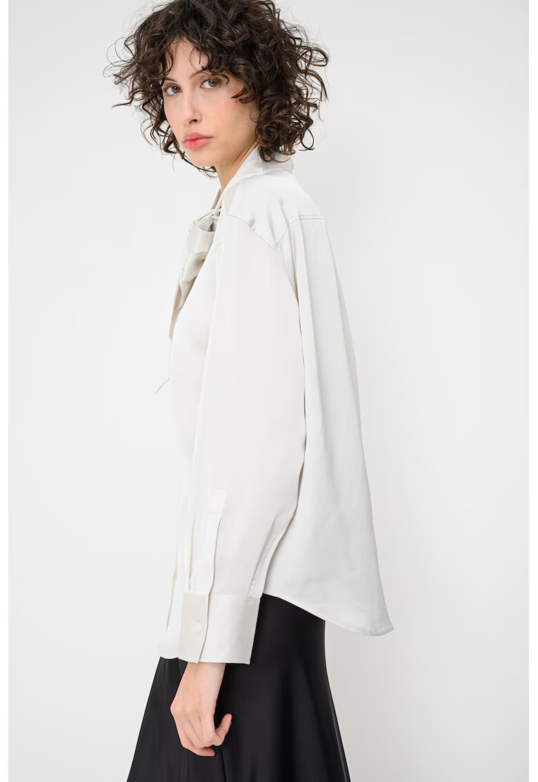 CALVIN KLEIN Сатинирана риза с панделка