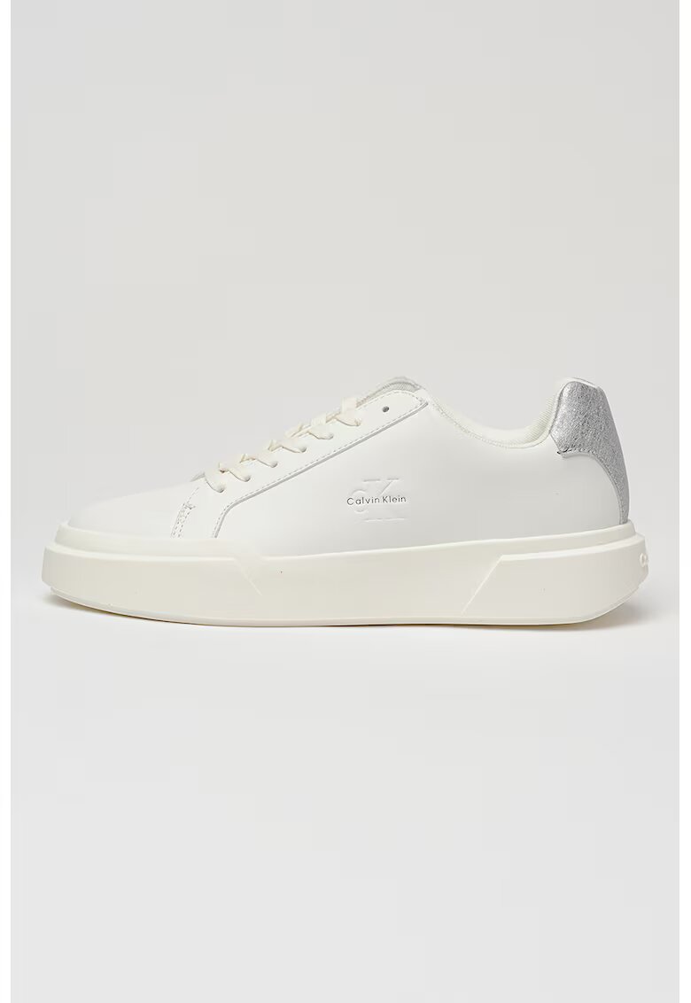 CALVIN KLEIN Скосени кожени спортни обувки Cupsole
