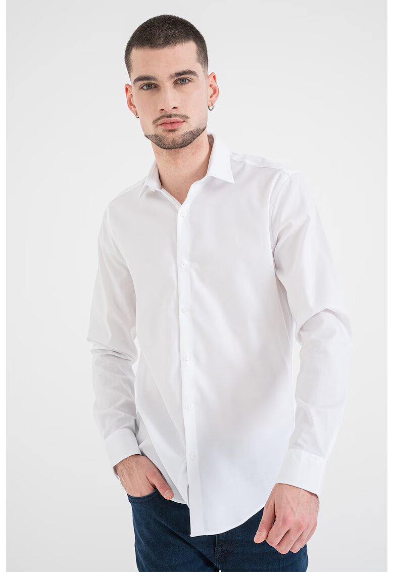 CALVIN KLEIN Слим риза - Бял
