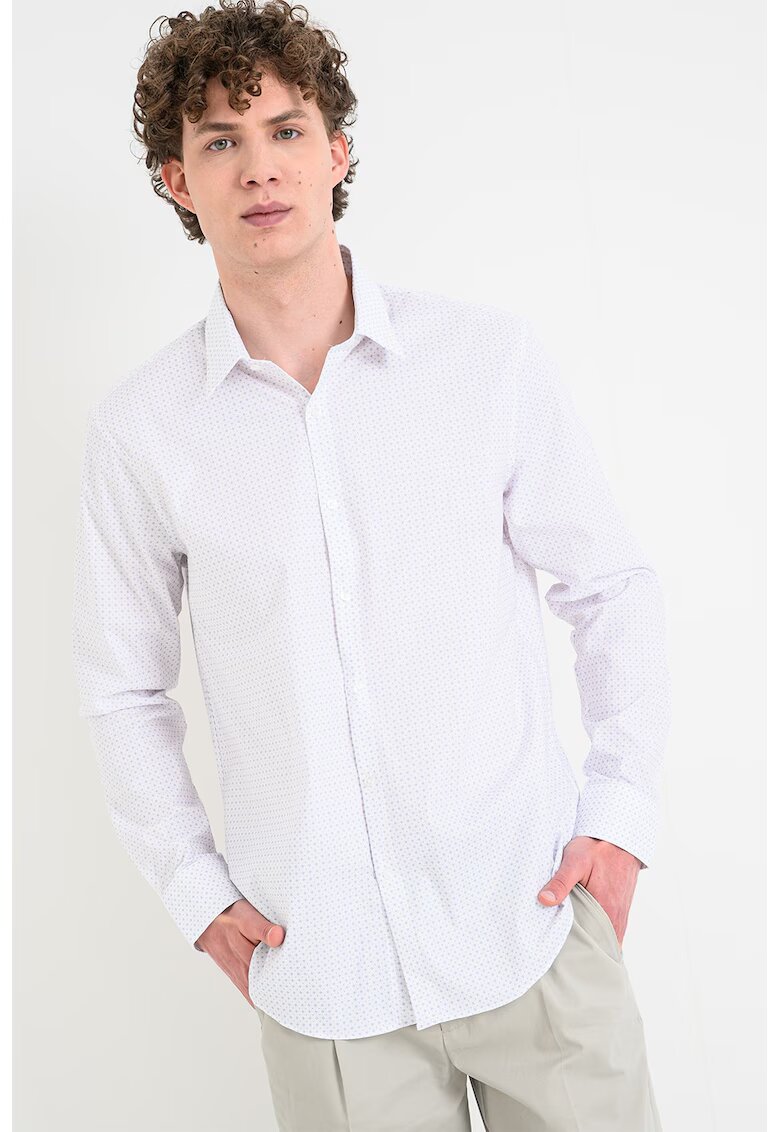 CALVIN KLEIN Слим риза с принт