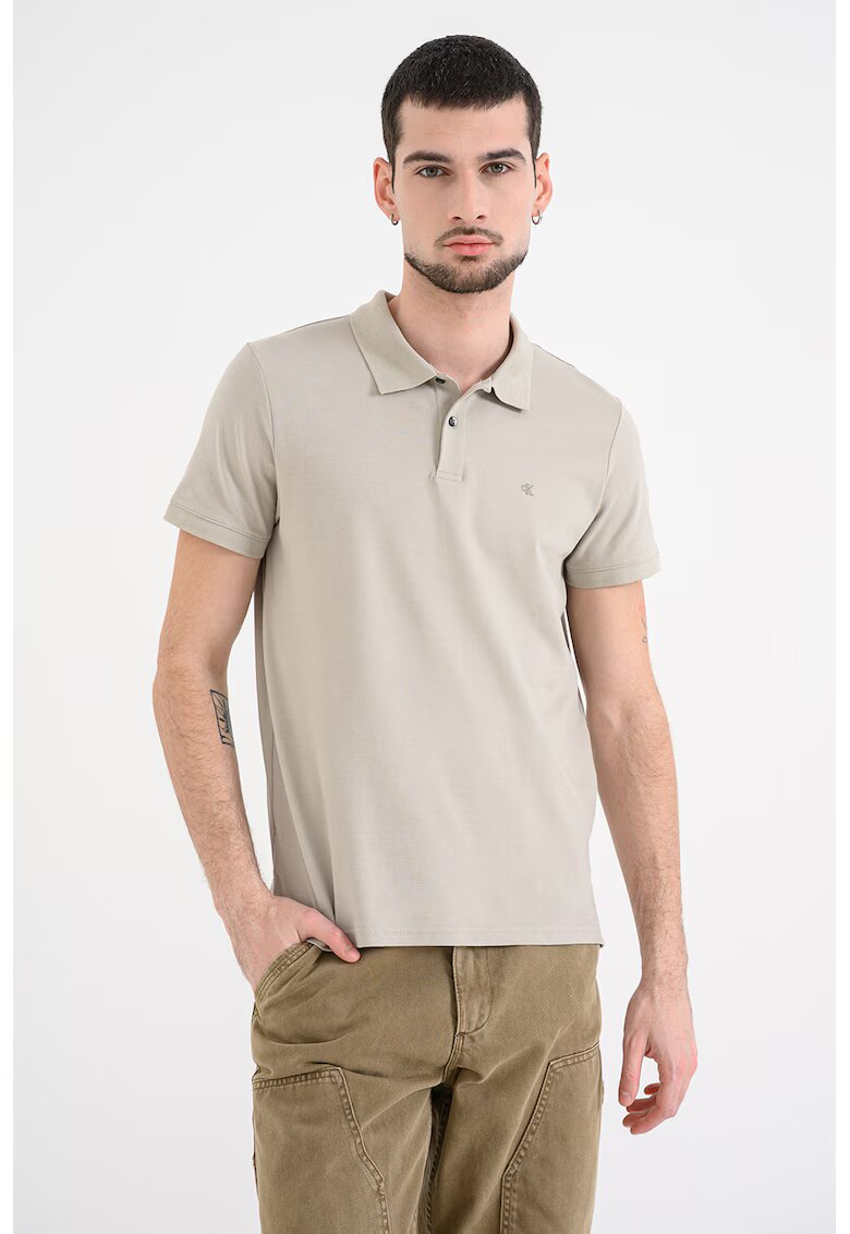 CALVIN KLEIN Слим тениска от пике