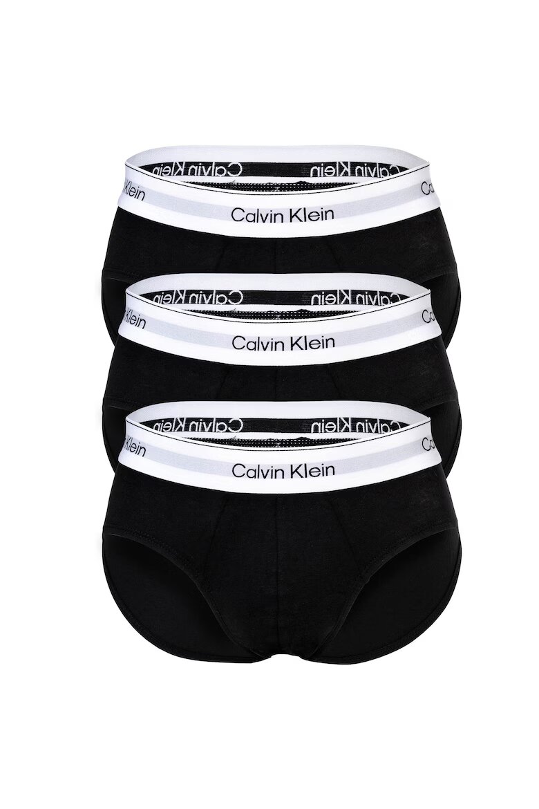 CALVIN KLEIN Слипове с лого - 3 чифта Бял/Черен