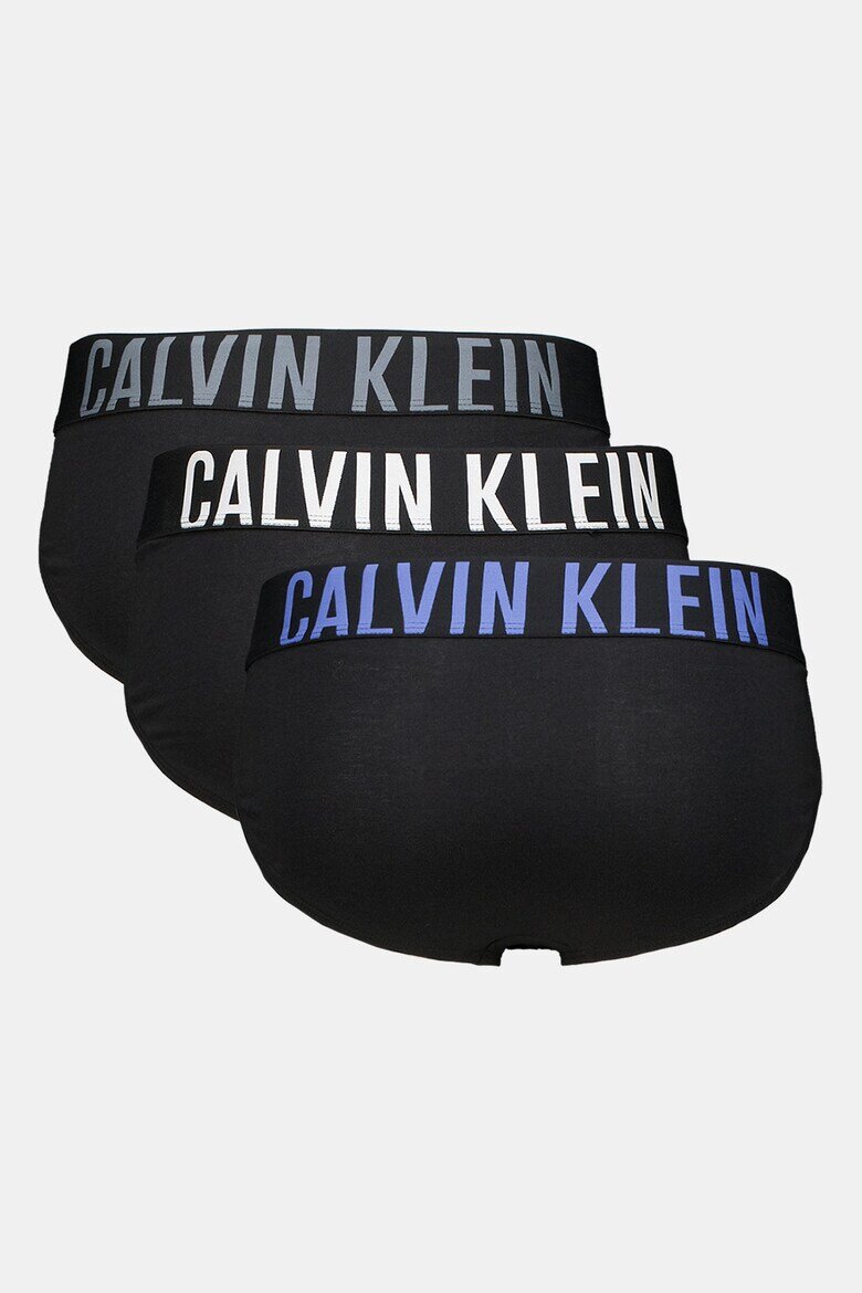 CALVIN KLEIN Слипове с лого 3 чифта Черен/Син