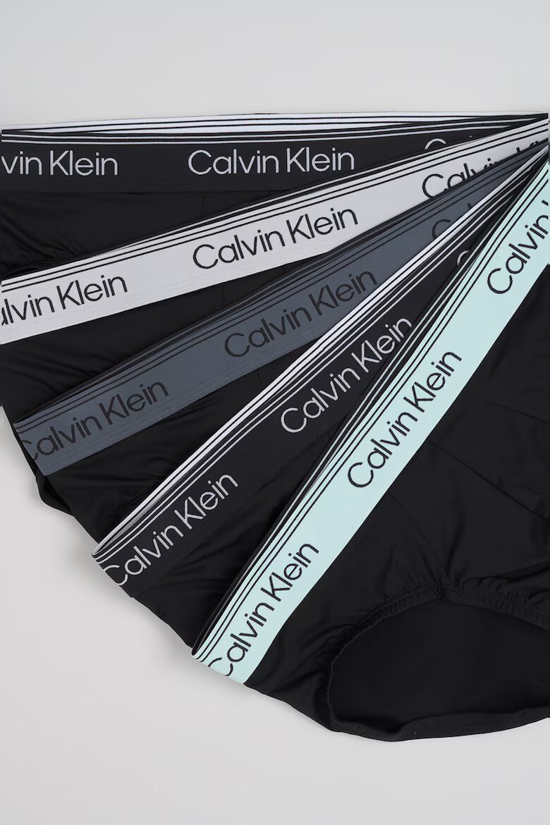 CALVIN KLEIN Слипове с лого 5 чифта Антрацитно черно