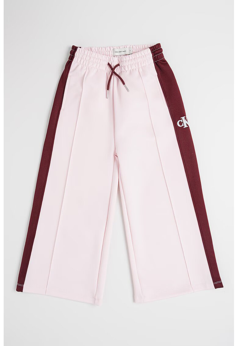 CALVIN KLEIN Спортен панталон с лого - Бордо/Светлорозов