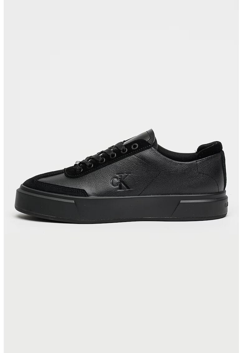 CALVIN KLEIN Спортни обувки от кожа Basket Cupsole - Бял/Мръснобял